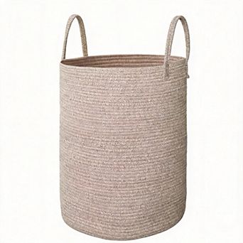 Woven Cotton Rope Laundry Hamper Storage Bin Gift Basket