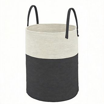 Woven Cotton Rope Laundry Hamper Storage Bin Gift Basket
