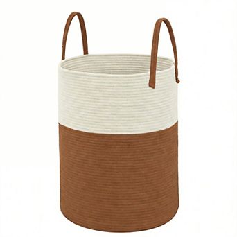 Woven Cotton Rope Laundry Hamper Storage Bin Gift Basket