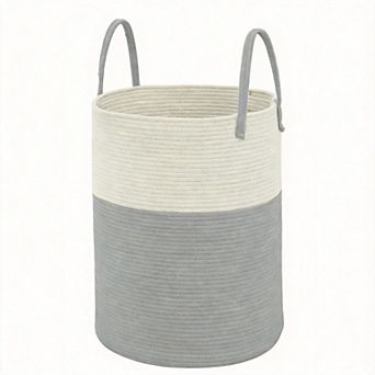 Woven Cotton Rope Laundry Hamper Storage Bin Gift Basket