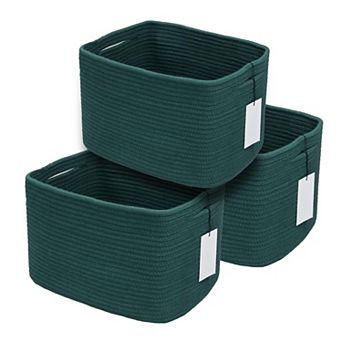 3 pc Cotton Rope Woven Storage Basket Bins for Organizing Shelves