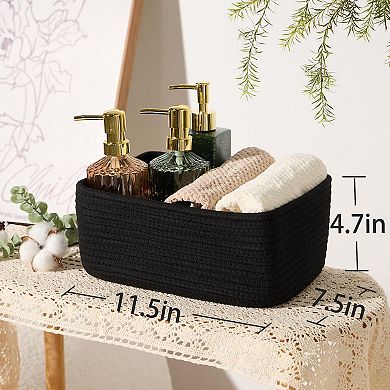 3PC Small Woven Rope Storage Baskets Shelf Organizer Gift Basket