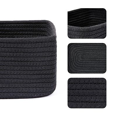 3PC Small Woven Rope Storage Baskets Shelf Organizer Gift Basket