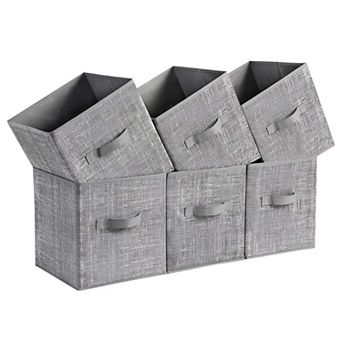 6 pc Storage Cubes Fabric Bins Closet Organizers Foldable