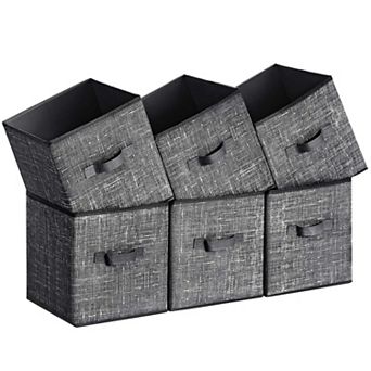 6 pc Storage Cubes Fabric Bins Closet Organizers Foldable