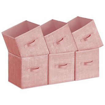 6 pc Storage Cubes Fabric Bins Closet Organizers Foldable