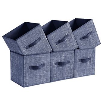 6 pc Storage Cubes Fabric Bins Closet Organizers Foldable