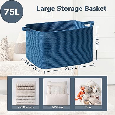 Woven Rope Storage Basket Rectangle