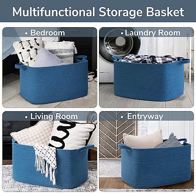 Woven Rope Storage Basket Rectangle