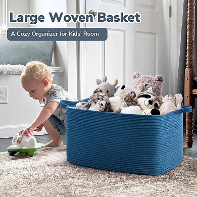 Woven Rope Storage Basket Rectangle