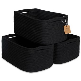 3 pc Cotton Rope Storage Baskets Shelves Organizer