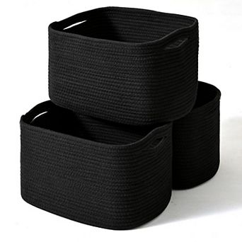 Cotton Rope Storage Baskets Woven Shelf Organizer Bathroom Decor