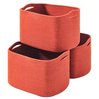 Cotton Rope Storage Baskets Woven Shelf Organizer Bathroom Decor