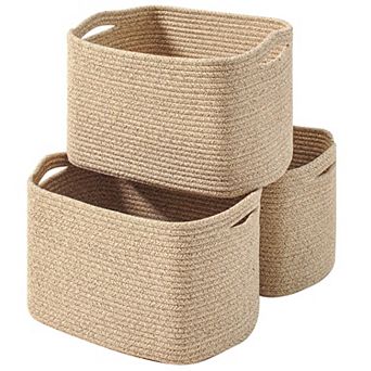 Cotton Rope Storage Baskets Woven Shelf Organizer Bathroom Decor