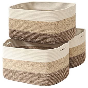 Cotton Rope Storage Baskets Woven Shelf Organizer Bathroom Decor