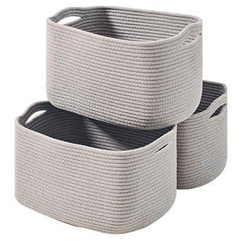 Cotton Rope Storage Baskets Woven Shelf Organizer Bathroom Decor