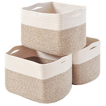 Cotton Rope Storage Baskets Woven Shelf Organizer Bathroom Decor