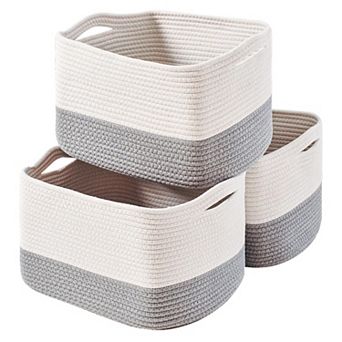 Cotton Rope Storage Baskets Woven Shelf Organizer Bathroom Decor