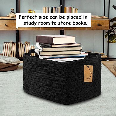 3PC Woven Rope Storage Baskets Shelves Closet Organizer Bins