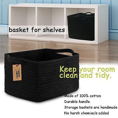 3PC Woven Rope Storage Baskets Shelves Closet Organizer Bins