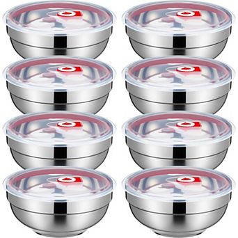 8 pc 19oz Stainless Steel Food Container With Lid Insulated Leak Proof Airtight Storage