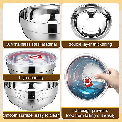 8pcs 19oz Stainless Steel Food Container With Lid Insulated Leak Proof Airtight Storage
