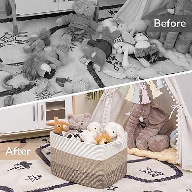 Cube Storage Baskets Woven Closet Organizer Shelf Bins