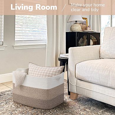 Cube Storage Baskets Woven Closet Organizer Shelf Bins