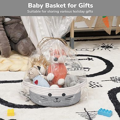 Woven Cotton Rope Storage Basket Laundry Organizer