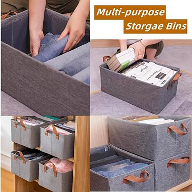3PC Storage Bins Closet Organizer Foldable Boxes Gift Basket