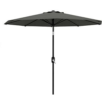 Portable 10FT Outdoor Table Umbrella with Crank Lift Push Button Tilt for Pool Deck Yard Garden