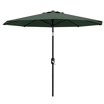Portable 10FT Outdoor Table Umbrella with Crank Lift Push Button Tilt for Pool Deck Yard Garden