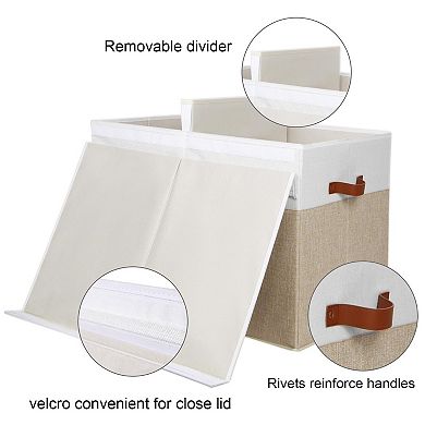 Storage Box With Lid Sturdy Toys Chest Organizer Dividers Closet Bedroom Playroom