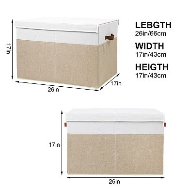 Storage Box With Lid Sturdy Toys Chest Organizer Dividers Closet Bedroom Playroom