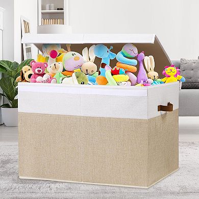 Storage Box With Lid Sturdy Toys Chest Organizer Dividers Closet Bedroom Playroom