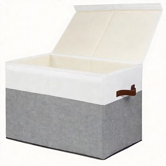 Storage Box With Lid Sturdy Toys Chest Organizer Dividers Closet Bedroom Playroom