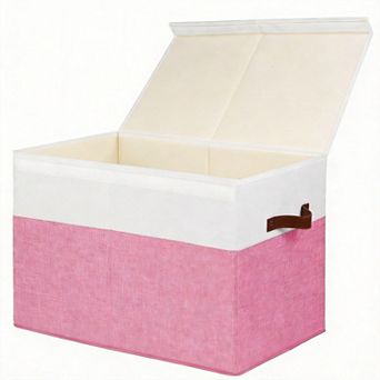 Storage Box With Lid Sturdy Toys Chest Organizer Dividers Closet Bedroom Playroom