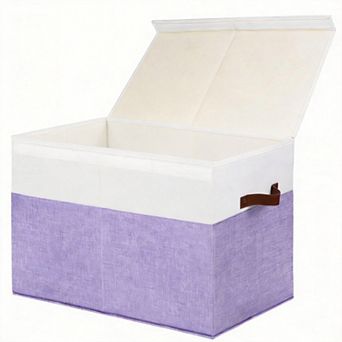 Storage Box With Lid Sturdy Toys Chest Organizer Dividers Closet Bedroom Playroom