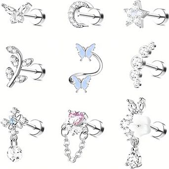 URIACG Flat Back Cartilage Earrings