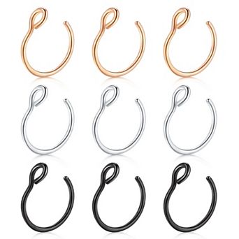 Faux Lip & Septum Piercing Hoop Set