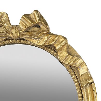 Baroque Style Full Length Wall Mirror 15.8" x 48.8" Arched Frame Gold Finish
