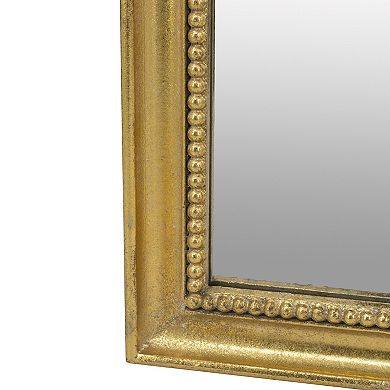 Baroque Style Full Length Wall Mirror 15.8" x 48.8" Arched Frame Gold Finish