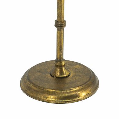 Vintage Inspired Gold Iron Table Clock 6.5x5.9x15.2 Inches