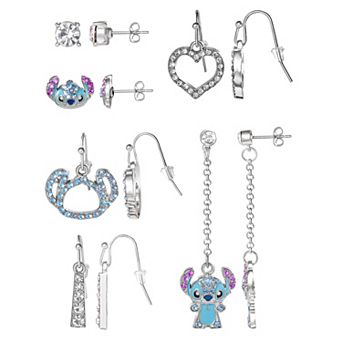 Stitch 6-Pair Earring Set, Official License, Crystal Drops & Studs