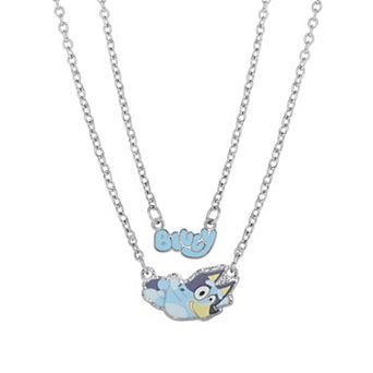 Bluey Double Layer Pendant Necklace with Bluey Nameplate and Character Charm