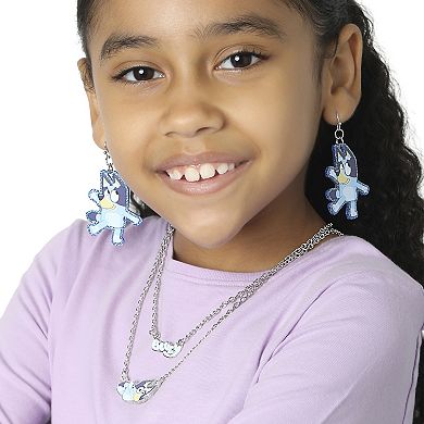 Bluey Double Layer Pendant Necklace with Bluey Nameplate and Character Charm