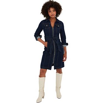 Joe Browns Women's Plus Size Belted Stretch Denim Dress