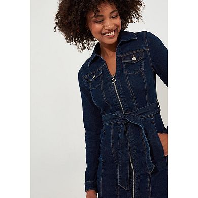 Joe Browns Women's Plus Size Belted Stretch Denim Dress