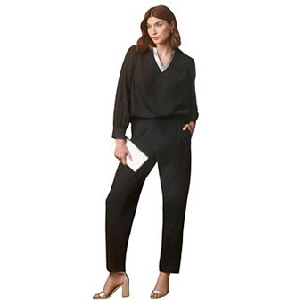 Jessica London Women's Plus Size Georgette V-Neck Blouse