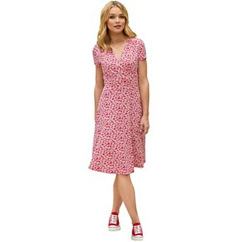 Joe Browns Women's Plus Size Stretch Knit Faux Wrap Dress